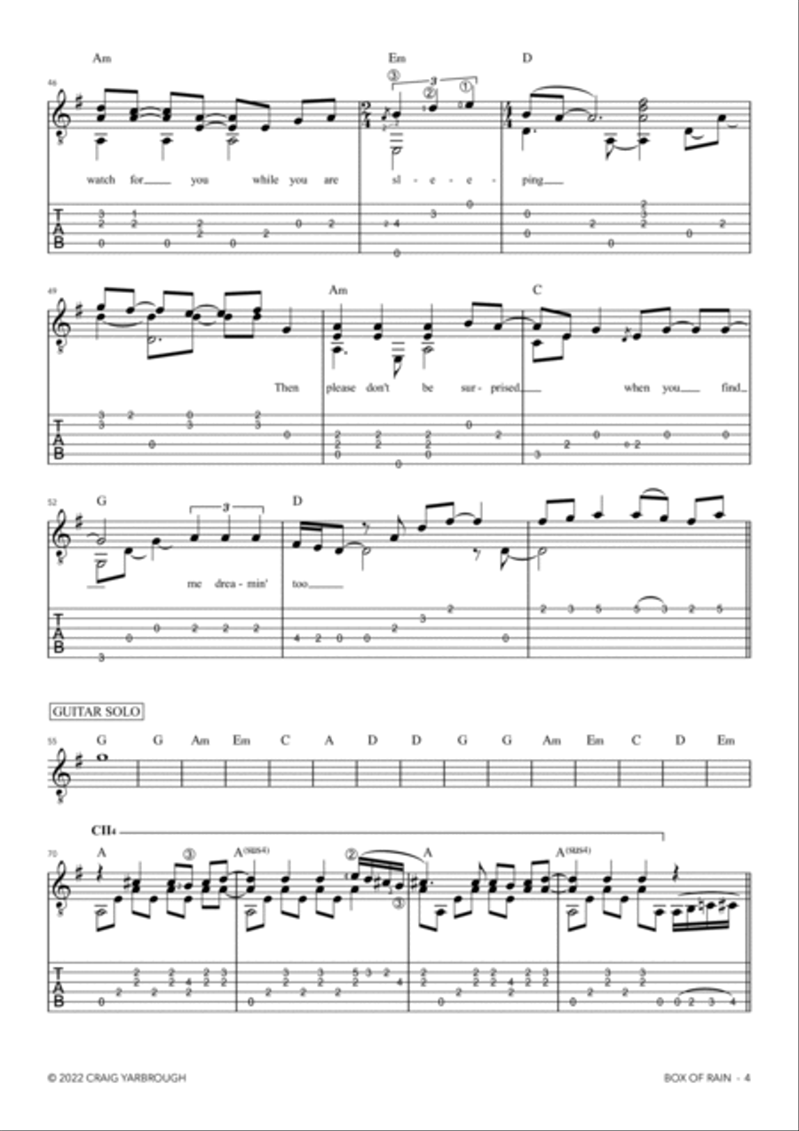 Box Of Rain Acoustic Guitar scores gallery preview page 4