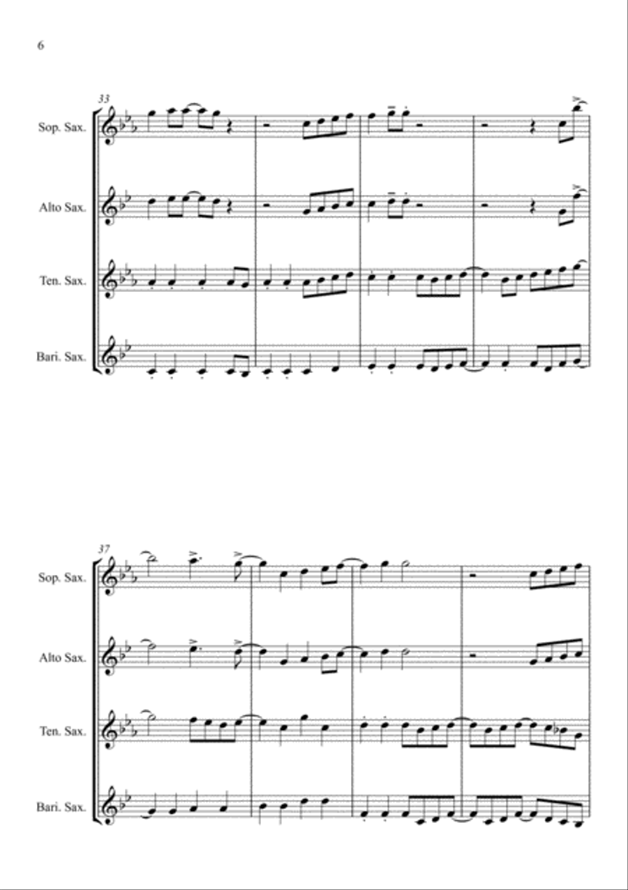 I'm Still Standing Saxophone Quartet scores gallery preview page 6
