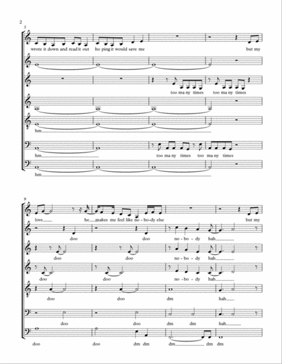 New Rules by Dua Lipa (for Mixed A Cappella Group) A Cappella scores gallery preview page 2