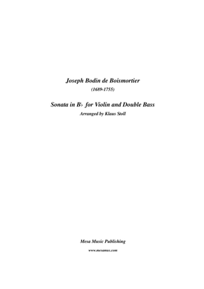 Book cover for Joseph Boismortier (1689-1734) Sonata in Bb major for double bass and violin. Transcribed and edited