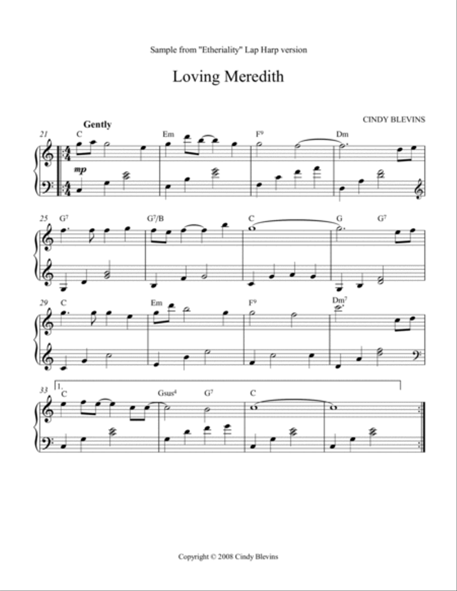 Etheriality, 12 original solos for Lap Harp Lap Harp scores gallery preview page 3