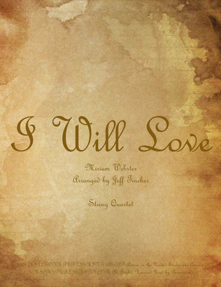 Book cover for I Will Love
