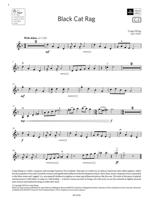 Black Cat Rag (Grade 2, C2, from the ABRSM Violin Syllabus from 2024)