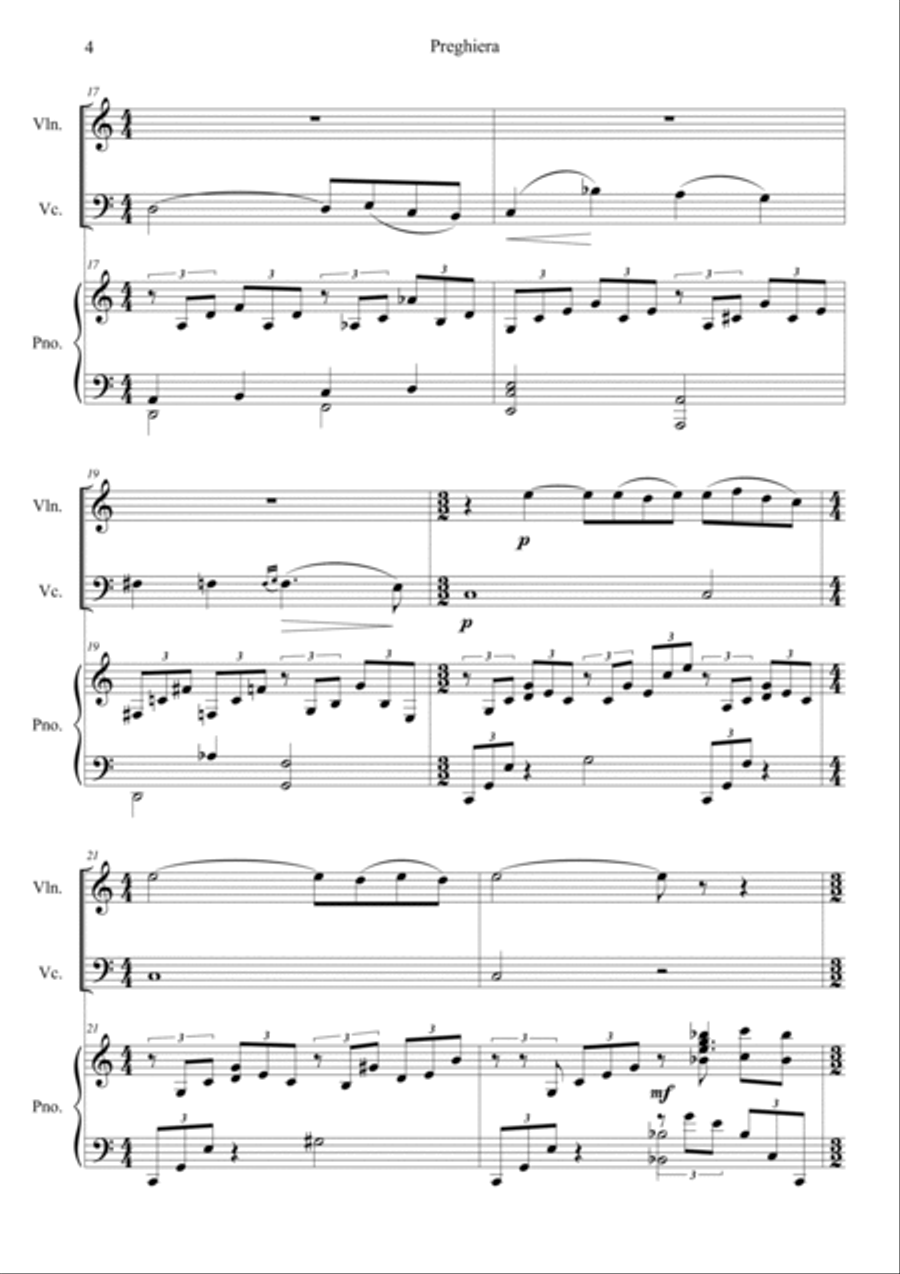 Preghiera (Piano concerto No.2 mov.2) Piano Trio scores gallery preview page 4