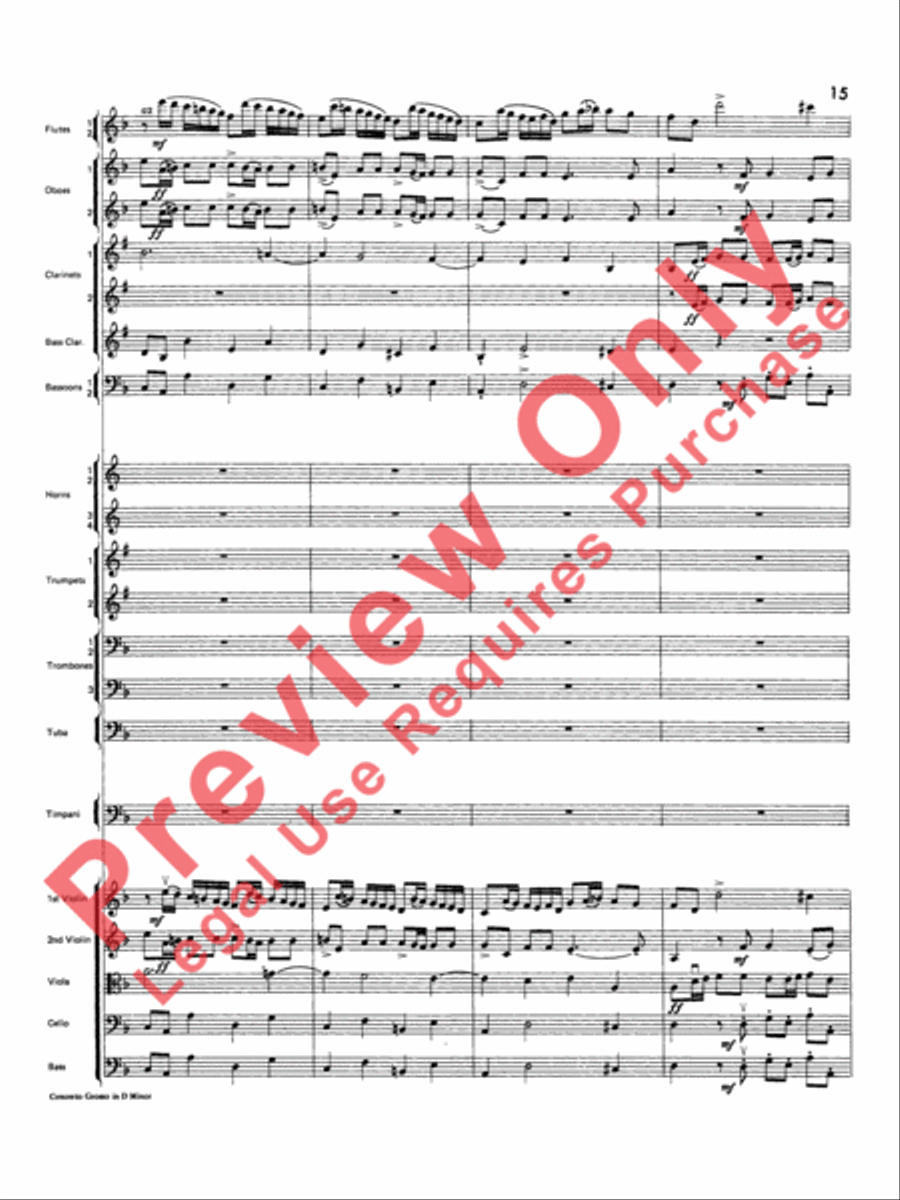 Concerto Grosso in D Minor Full Orchestra scores gallery preview page 16