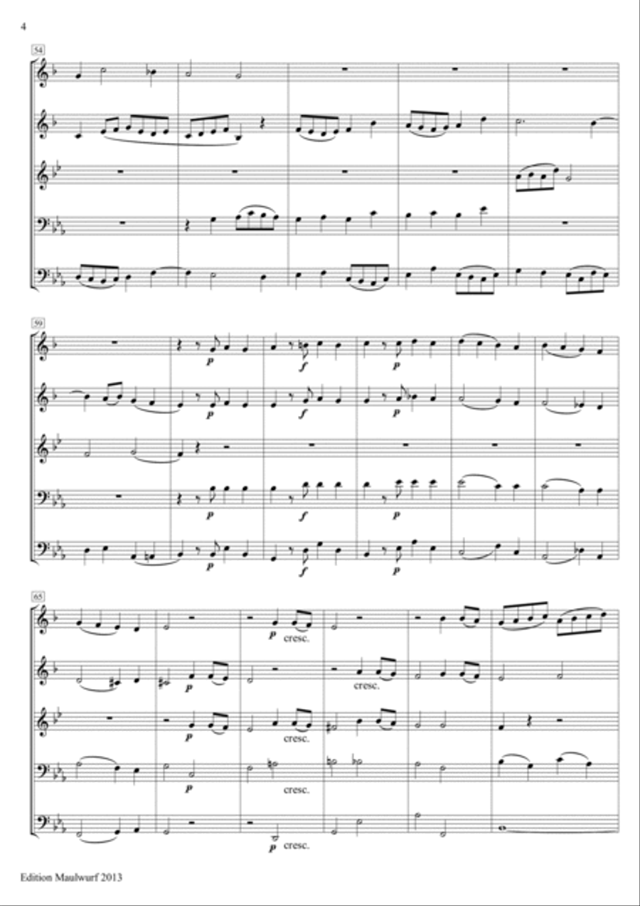 Cantique postludium Brass Quintet scores gallery preview page 6