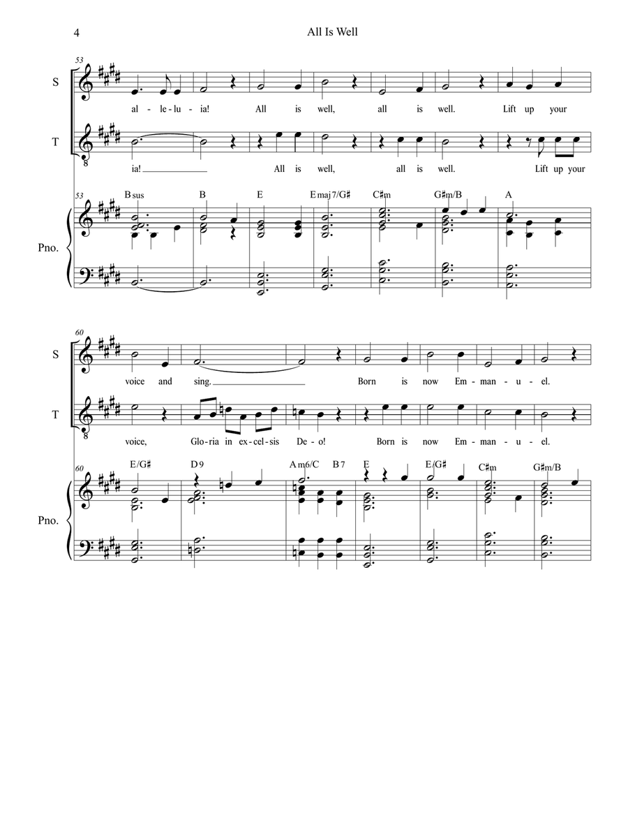 All Is Well Piano scores gallery preview page 4