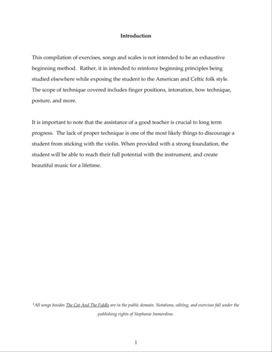 American & Celtic Folk Tunes: Supplementary Exercises, Songs, & Scales for the Beginning Violinist Violin Solo scores gallery preview page 3