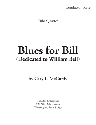 Book cover for Blues for Bill Tuba Quartet