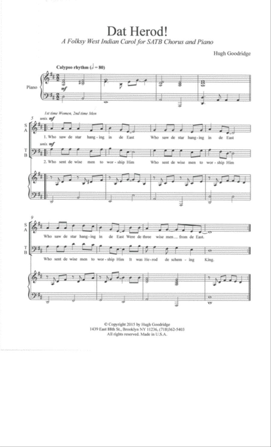 Dat Herod 4-Part scores gallery preview page 2