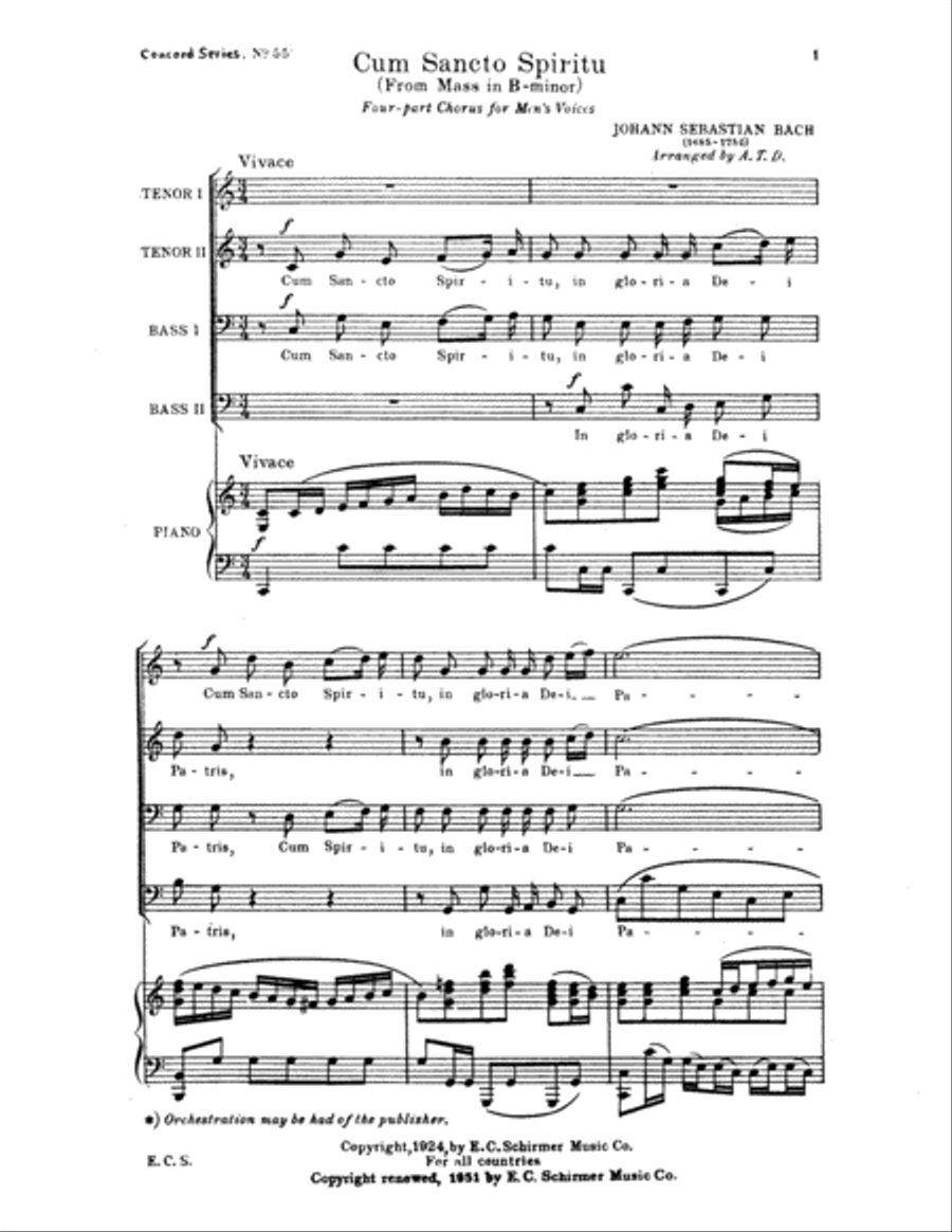 Mass in B Minor: Cum Sancto Spiritu TTBB scores gallery preview page 2