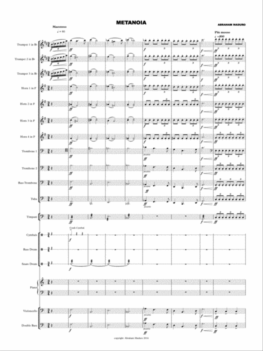 Metanoia Brass Choir Large Ensemble scores gallery preview page 1