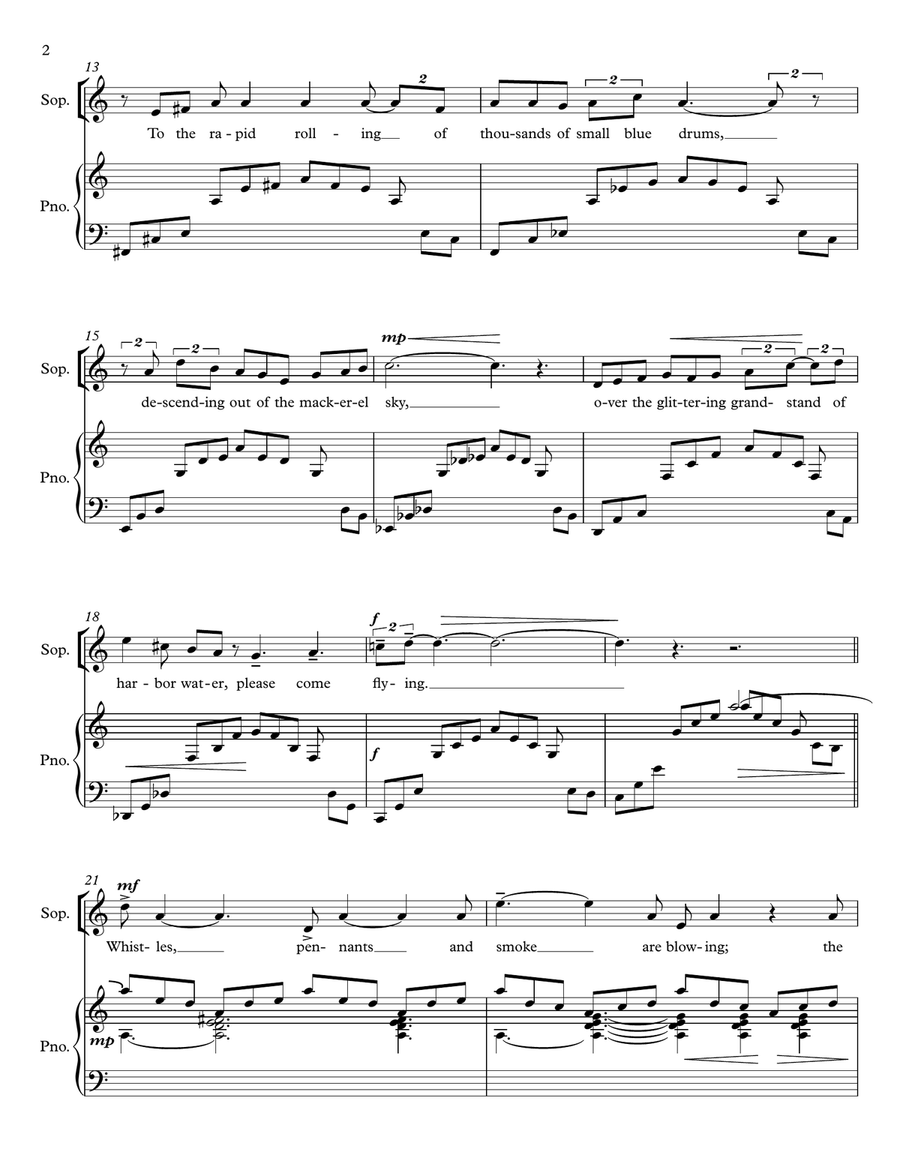 Invitation to Miss Marianne Moore Piano, Vocal scores gallery preview page 2