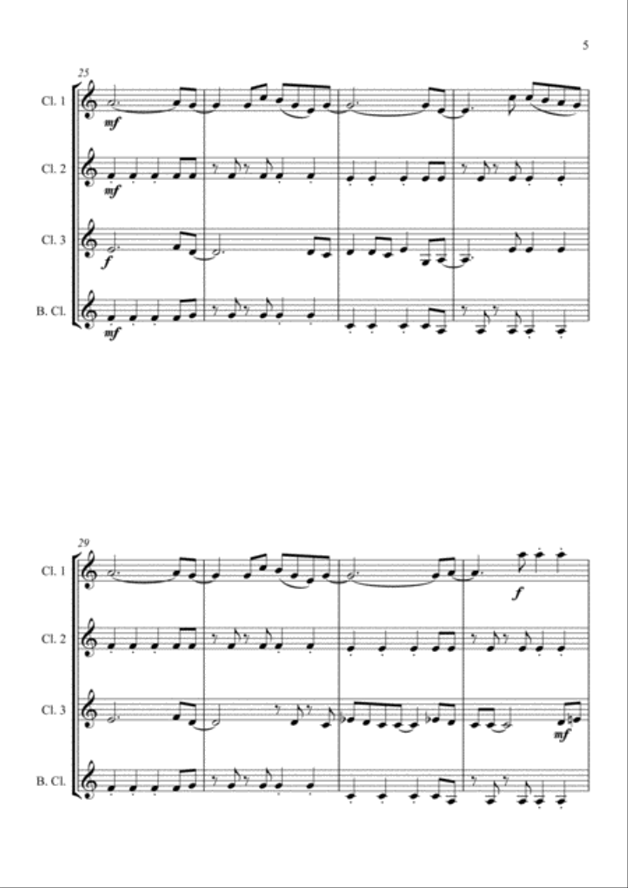Viva La Vida Clarinet Quartet scores gallery preview page 5