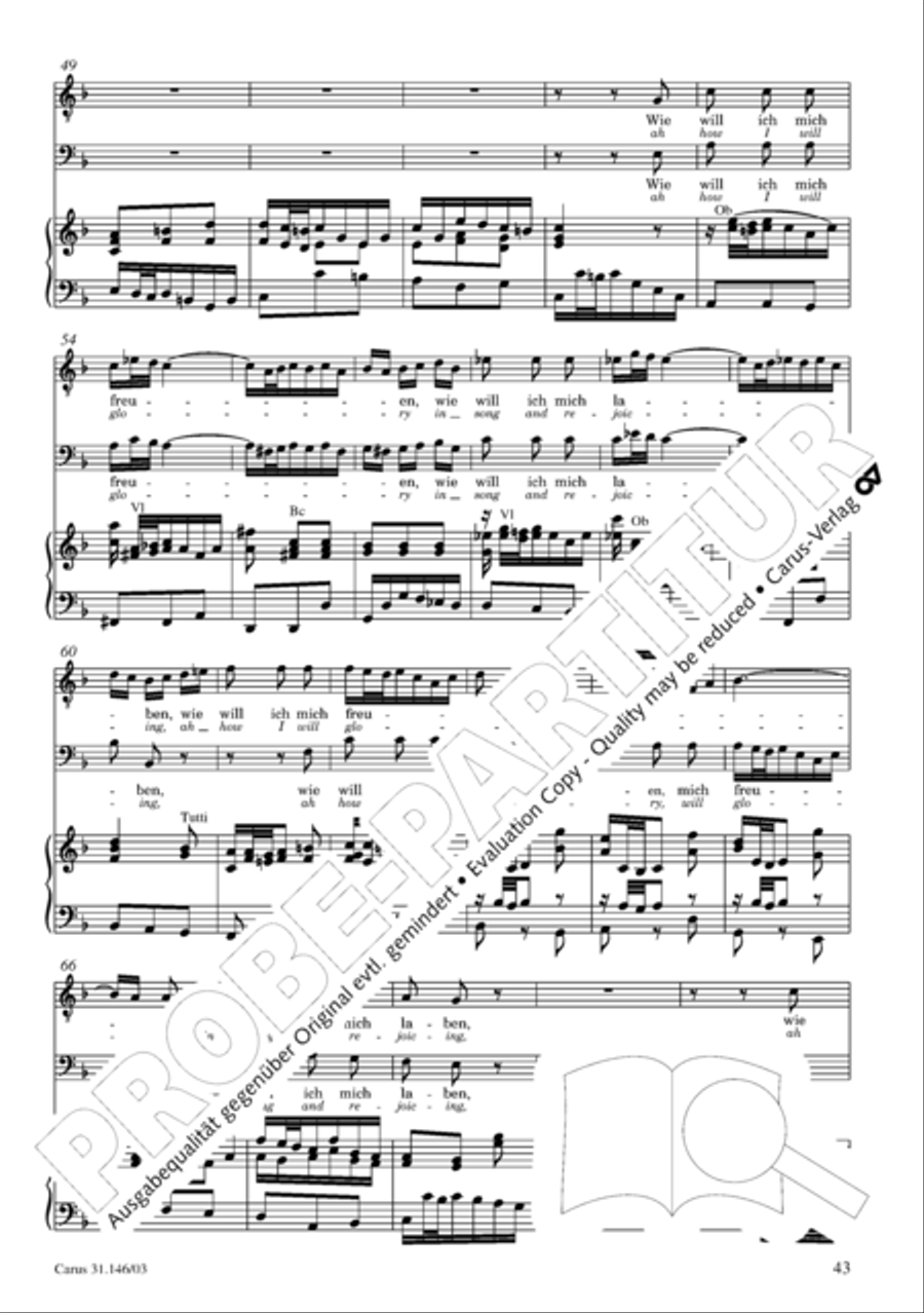 Through bitter tribulation we enter into God's kingdom (Wir mussen durch viel Trubsal in das Reich Gottes eingehen) 4-Part scores gallery preview page 44