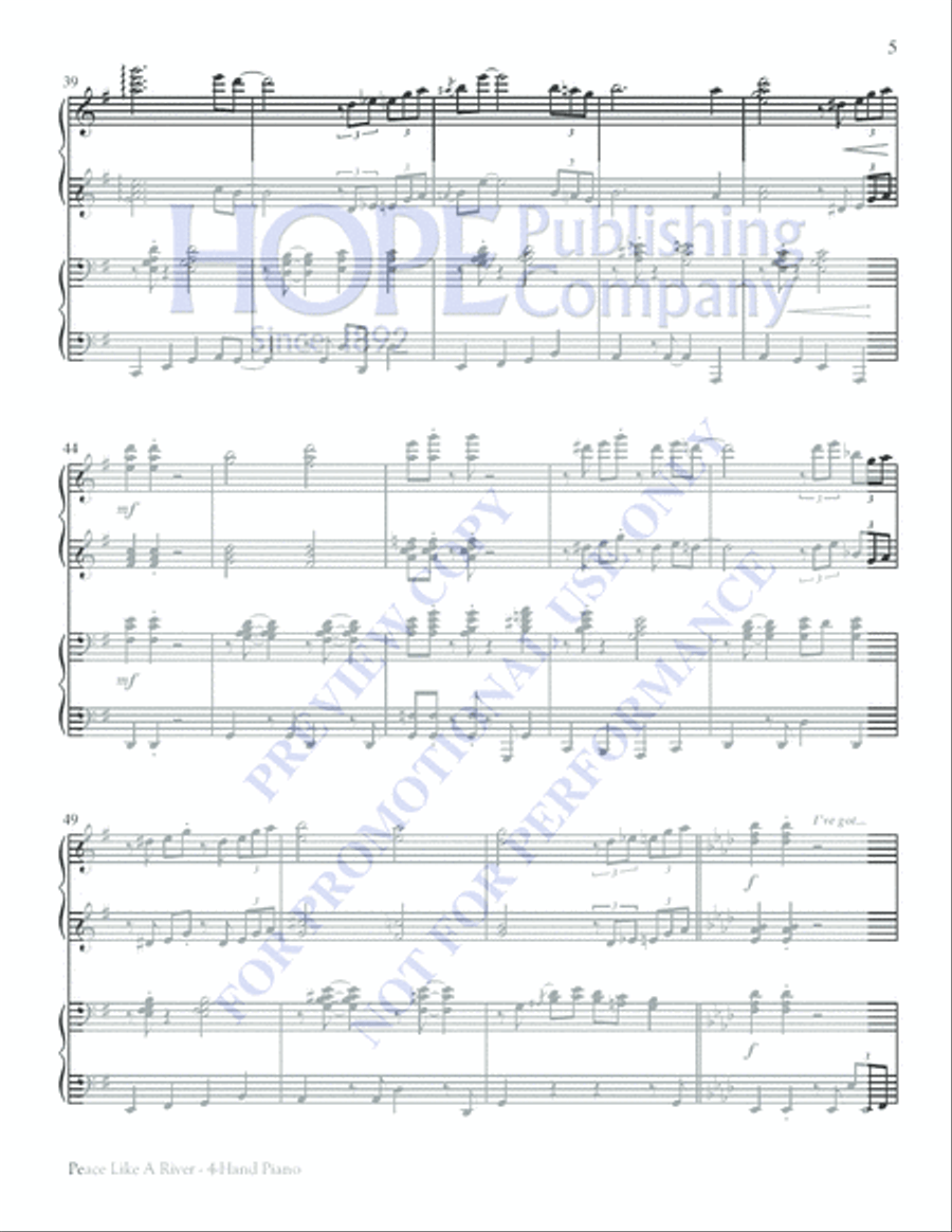 Peace Like a River Choir scores gallery preview page 5