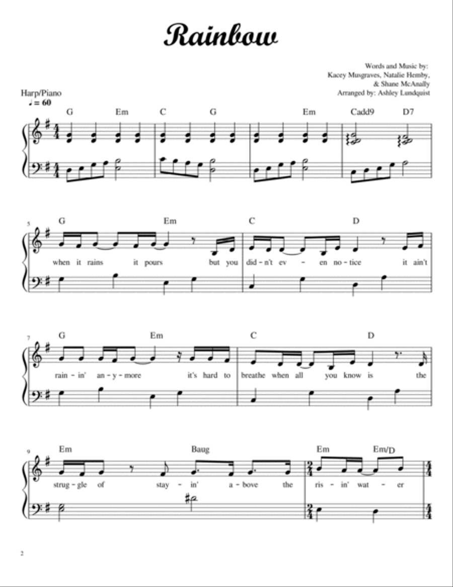 Rainbow Celtic Harp scores gallery preview page 2