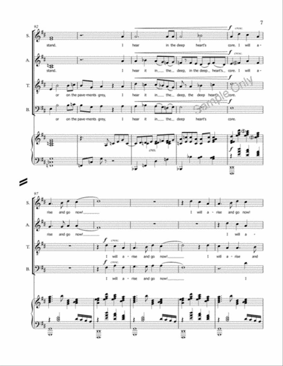 The Lake Isle Of Innisfree 4-Part scores gallery preview page 8