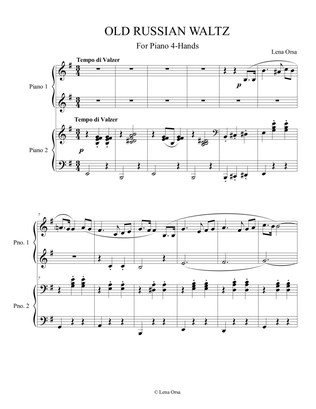 Old Russian Waltz for Piano 4-Hands