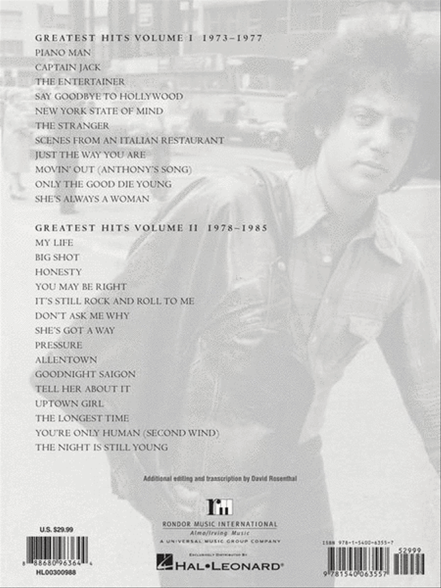 Billy Joel – Greatest Hits, Volume I & II Piano, Vocal, Guitar scores gallery preview page 13