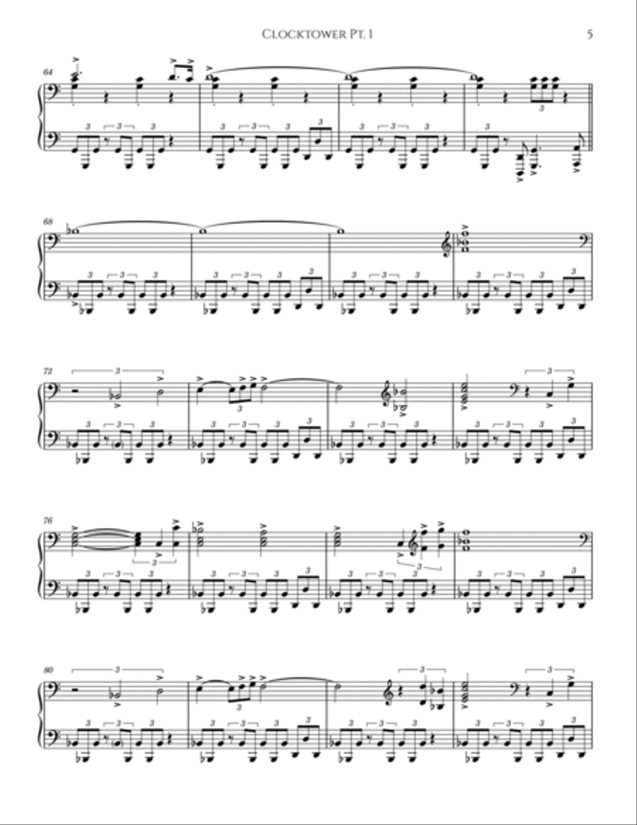 Clocktower Part 1 Piano Solo scores gallery preview page 5
