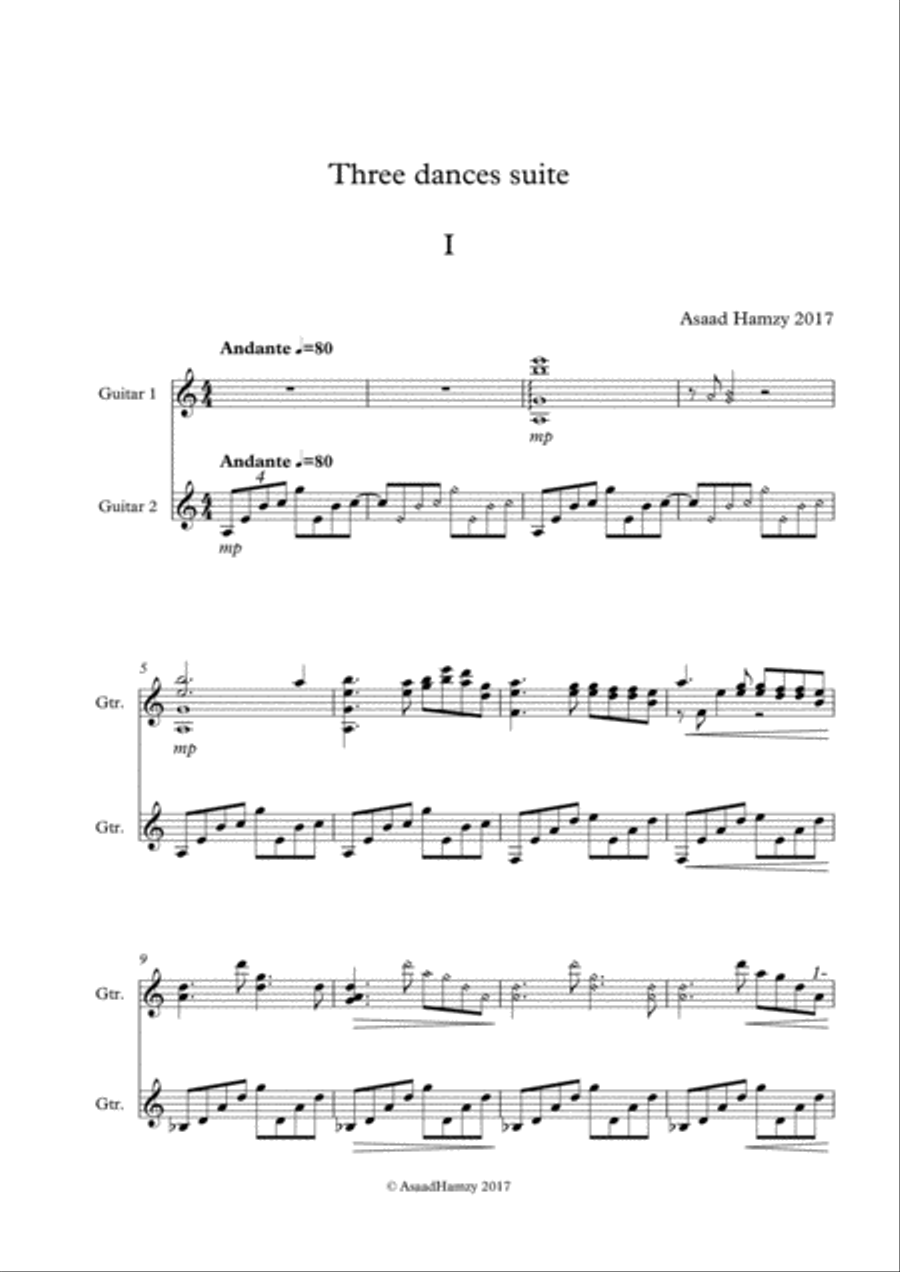 Three dances suite for two Guitars Op.27 Classical Guitar scores gallery preview page 6