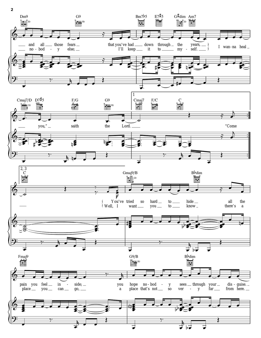 Come Closer To Me Piano, Vocal, Guitar scores gallery preview page 2