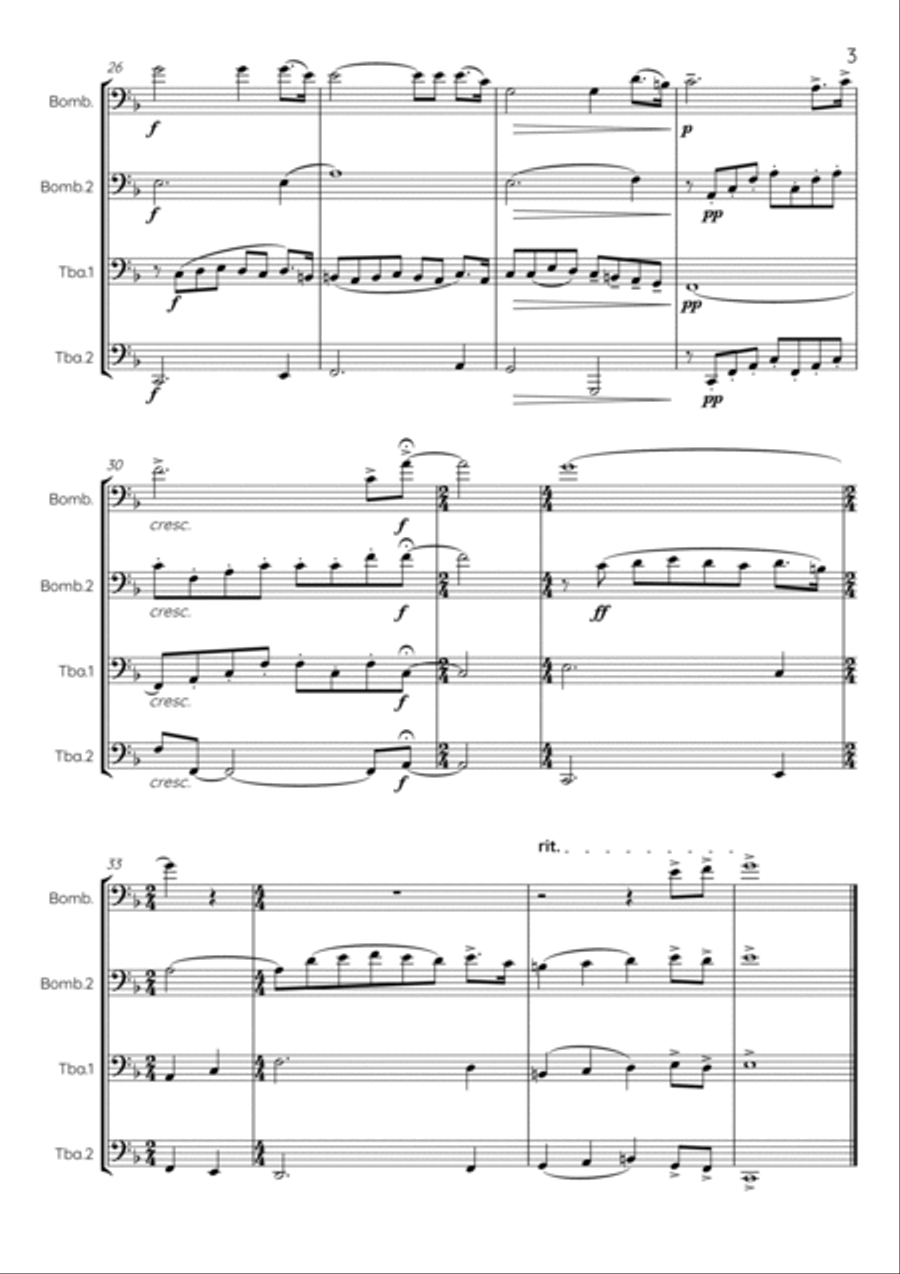 Nessun Dorma Brass Quartet scores gallery preview page 3