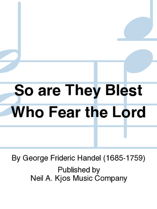 Book cover for So are They Blest Who Fear the Lord