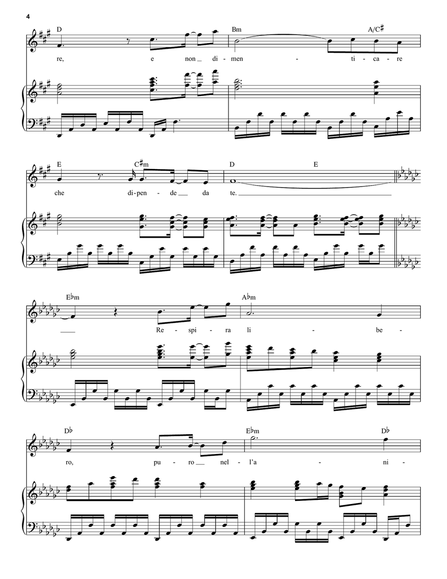 Nelle Tue Mani Piano, Vocal scores gallery preview page 4
