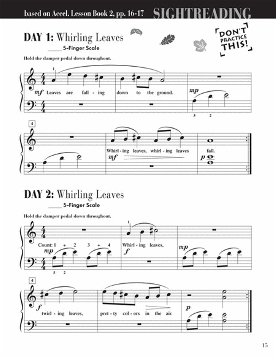 Accelerated Piano Adventures Sightreading Book 2 Piano Method scores gallery preview page 4