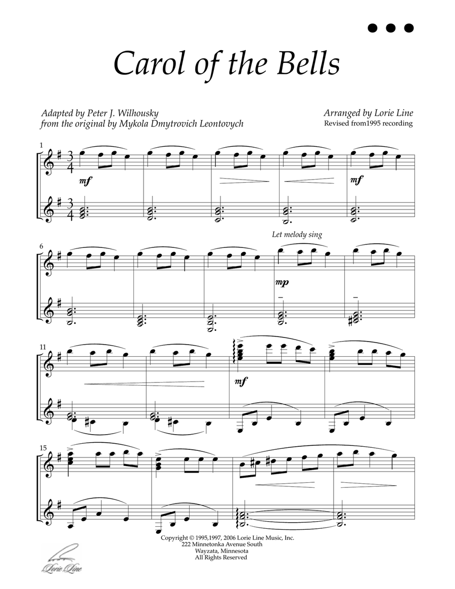 Carol Of The Bells Piano Solo scores gallery preview page 2