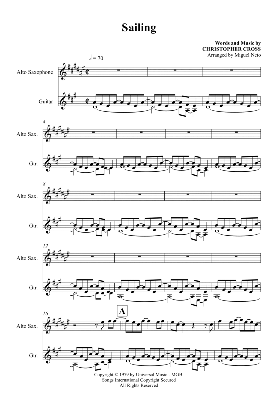 Sailing Alto Saxophone scores gallery preview page 1