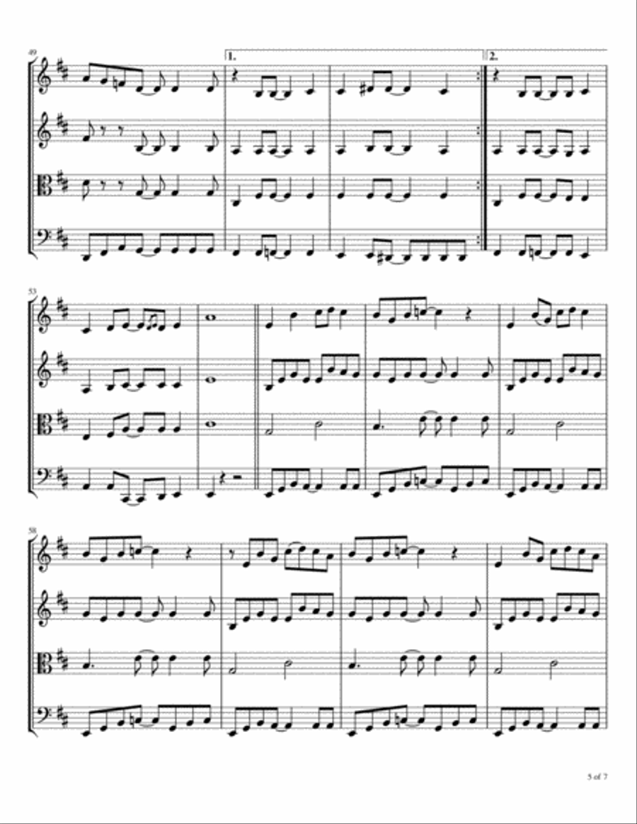 Incense And Peppermints String Quartet scores gallery preview page 6