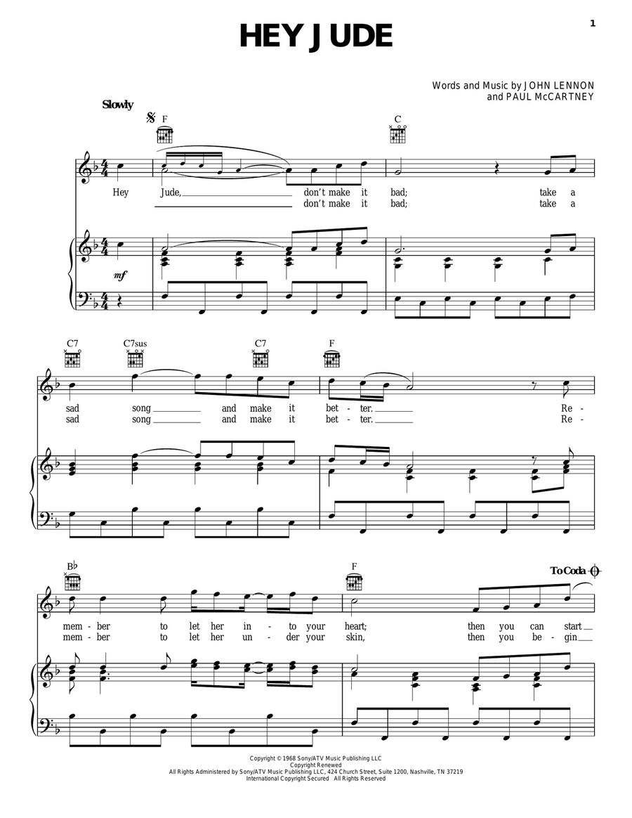 Hey Jude Acoustic Guitar scores gallery preview page 1