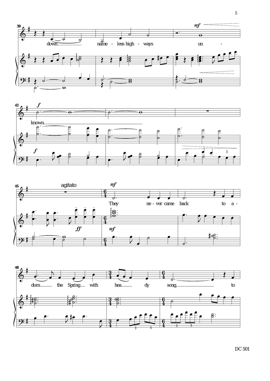 The Swallows (Alto and Piano) Medium Voice scores gallery preview page 4