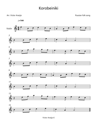 Book cover for Korobeiniki (from Tetris) - Violin Lead Sheet
