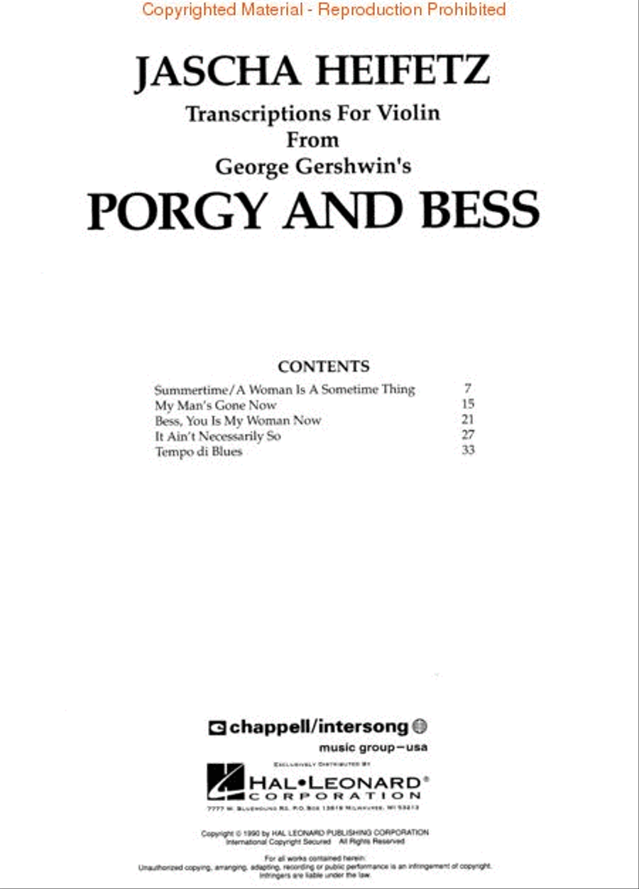 Selections from Porgy and Bess Violin scores gallery preview page 2