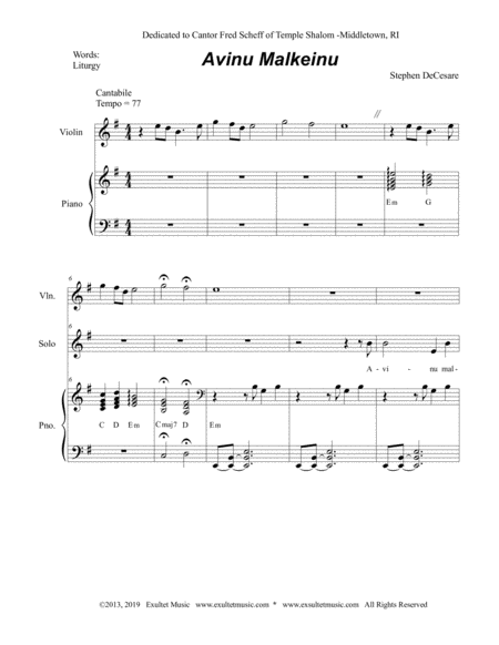 Avinu Malkeinu (for Solo and SATB) image number null