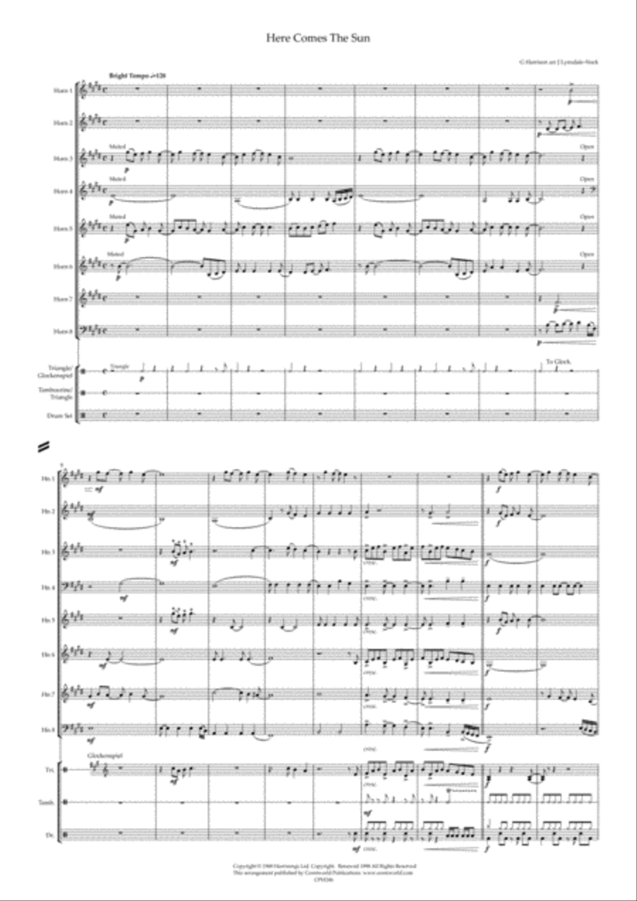 Here Comes The Sun Large Ensemble scores gallery preview page 1