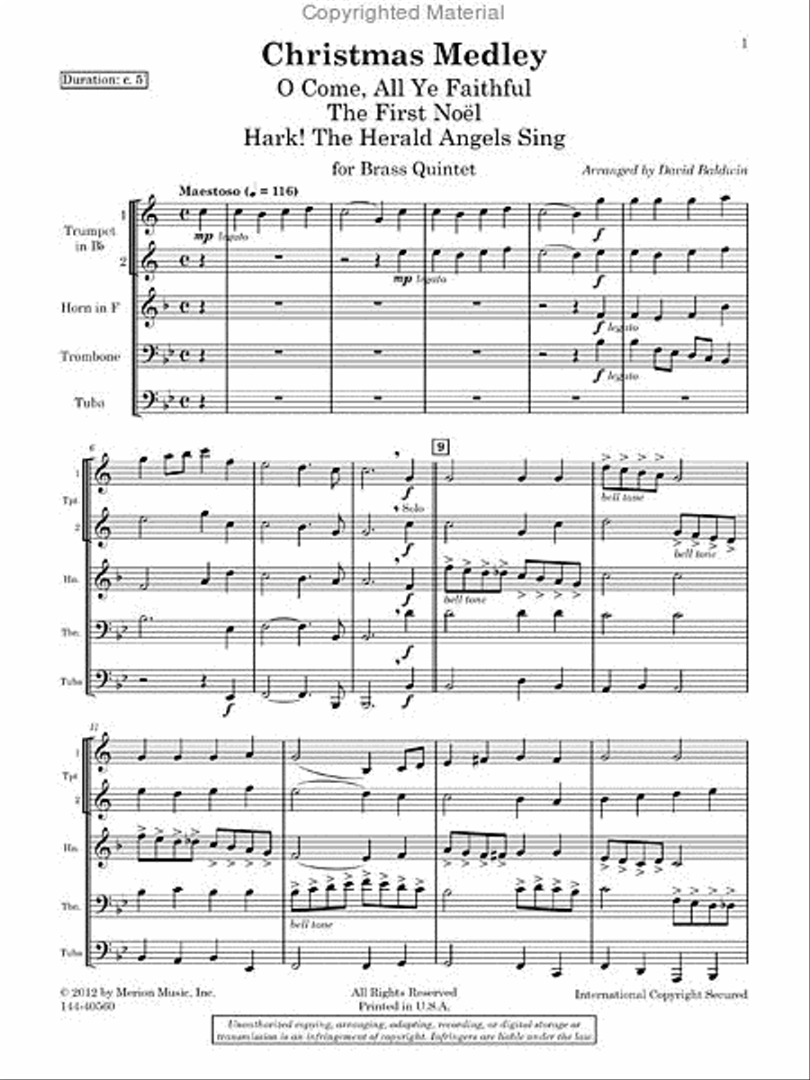 Christmas Medley Chamber Music scores gallery preview page 2