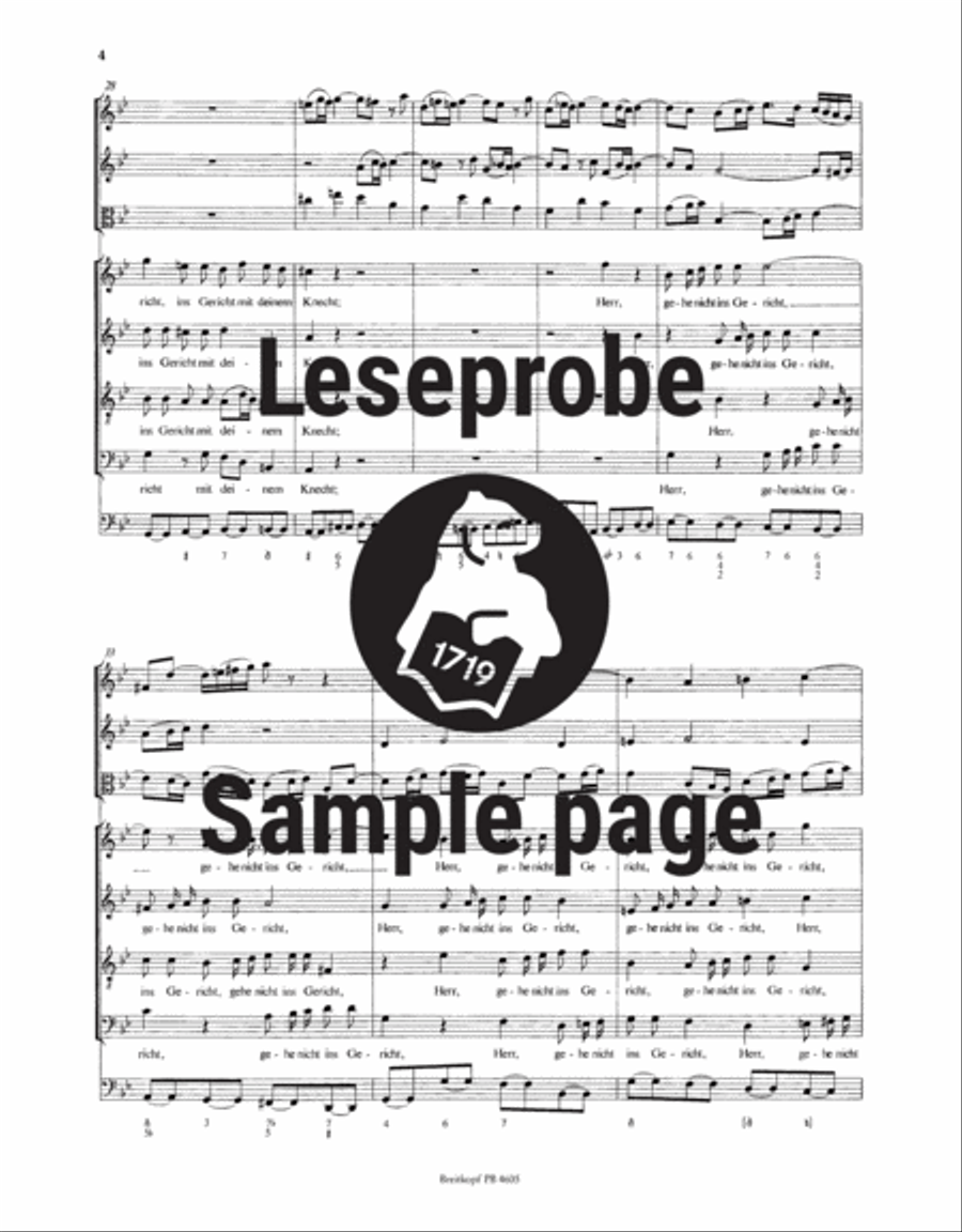 Cantata BWV 105 “Lord, enter not into judgement” 4-Part scores gallery preview page 5
