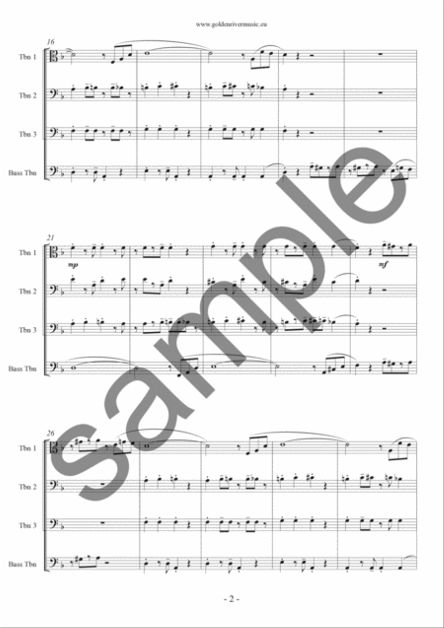 Samba fur Elise Samba fur Elise Trombone Quartet scores gallery preview page 3