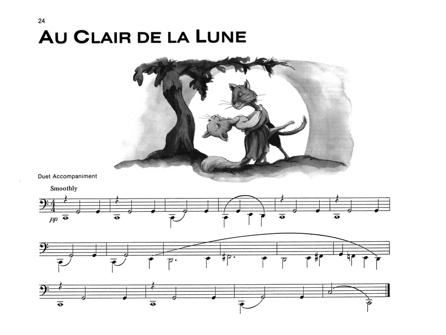 Au Clair de la Lune - Piano Solo (with Optional Duet Accompaniments) Piano scores gallery preview page 1