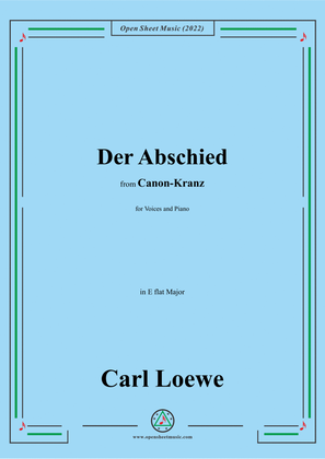 Book cover for Loewe-Der Abschied,in E flat Major