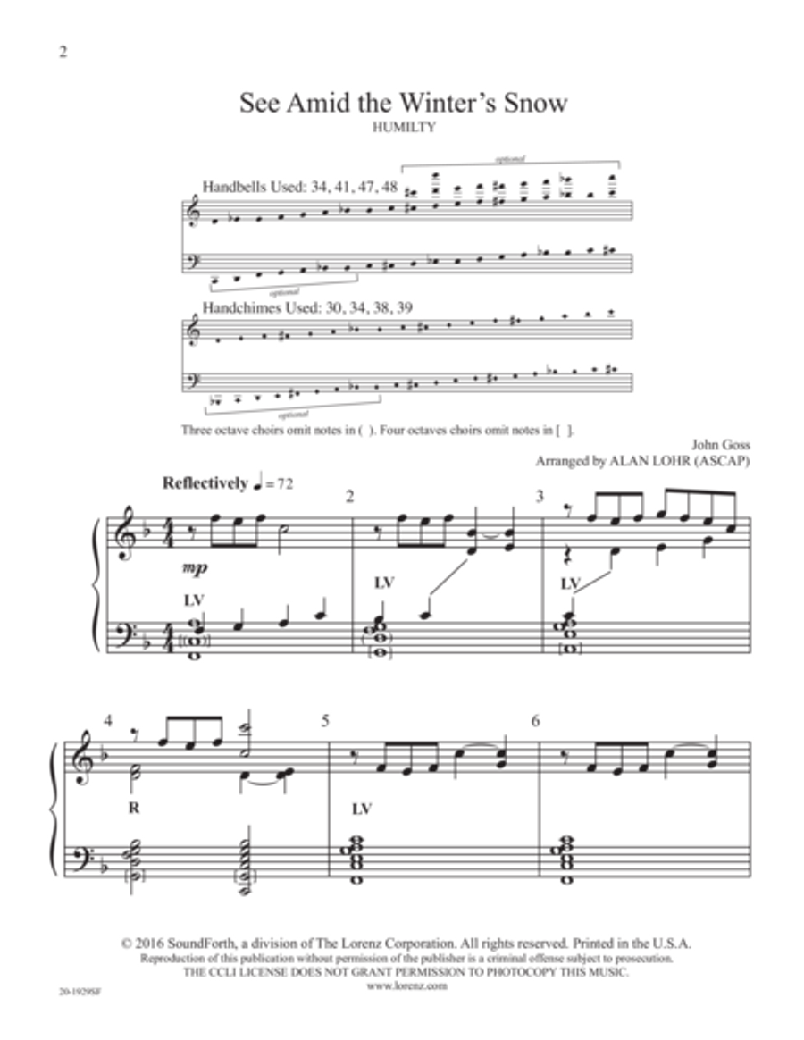 See Amid the Winter's Snow 5-Octaves scores gallery preview page 2