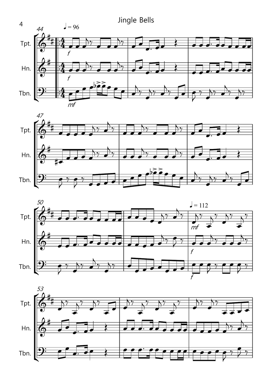 8 Easy Christmas Trios for Brass Brass Ensemble scores gallery preview page 4