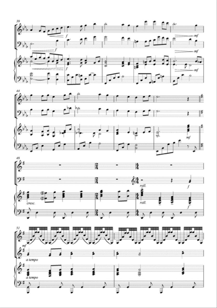 HYMN FOR PIANO TRIO - O Jesus, Thou Art Standing Piano Trio scores gallery preview page 3