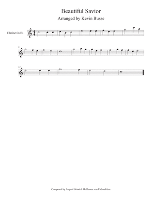 Book cover for Beautiful Savior (Easy key of C) - Clarinet