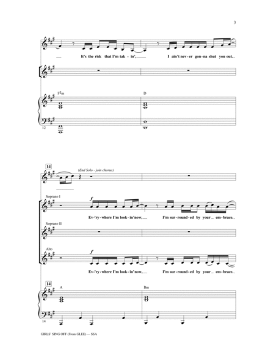 Girls' Sing-Off (from Glee) SSA scores gallery preview page 3